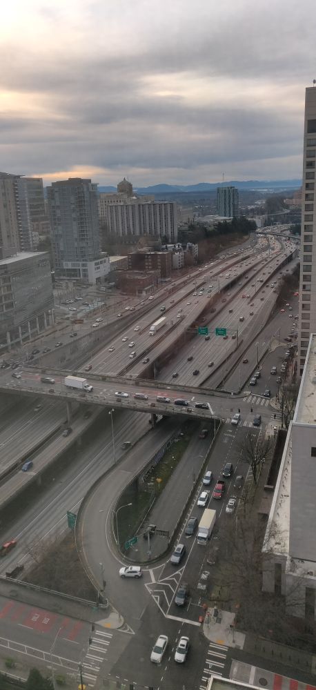 A 15 lane traffic sewer running through the middle of downtown Seattle.