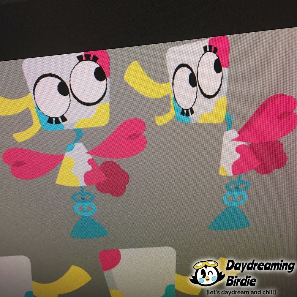 WIP turnaround image of Stuart, an abstract pekin duck.