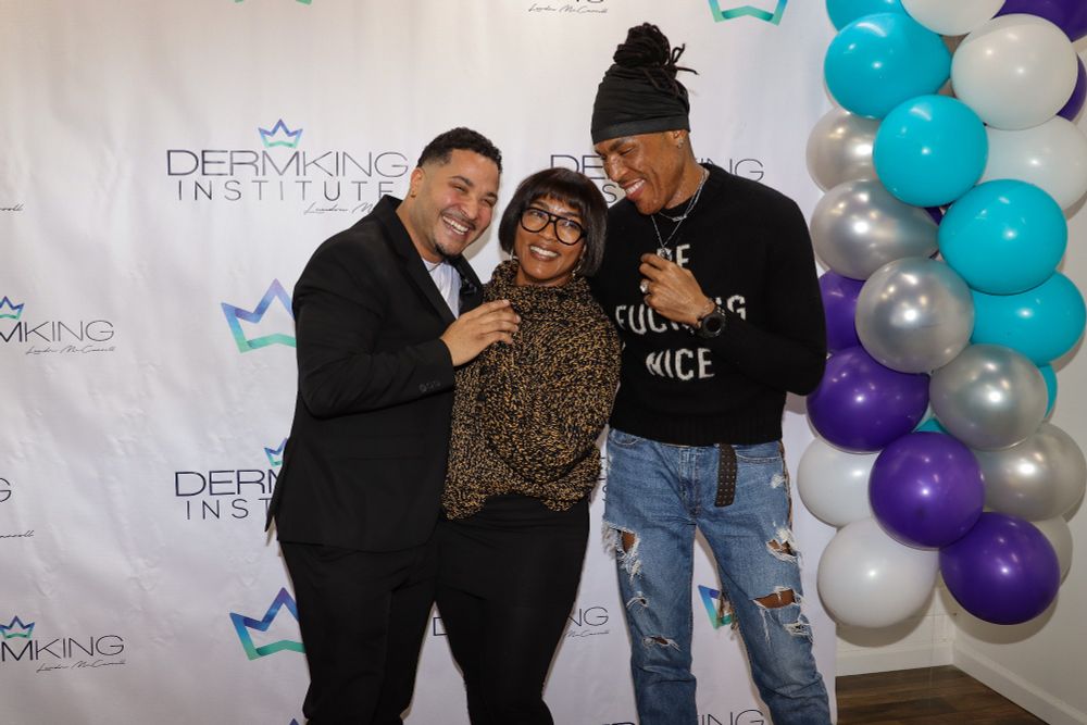 Angela with friends posing for pictures