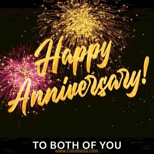 Happy Anniversary with fireworks 