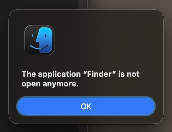 Mac alert saying 