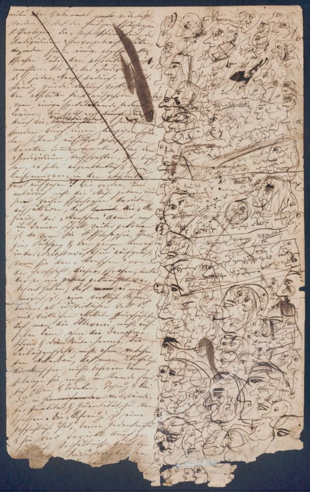 Manuskript von Marx & Engels zu »Feuerbach«. Unten sichtbarer Mäusefraß. Quelle: Karl Marx / Friedrich Engels Papers; Collection International Institute of Social History (Amsterdam)