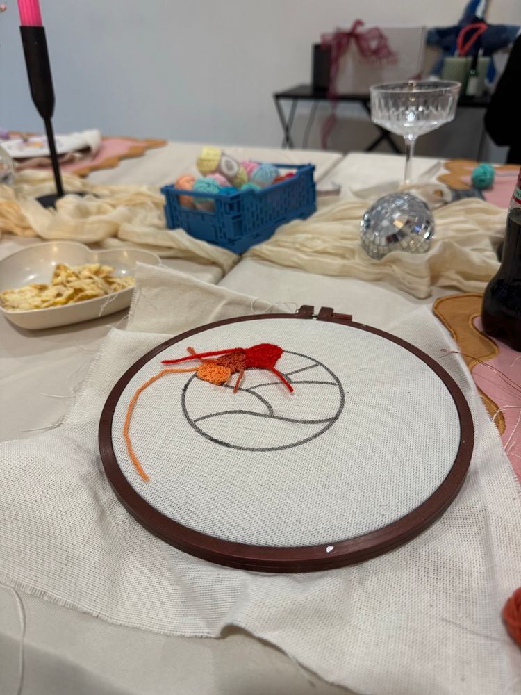 Punch needle project in progress