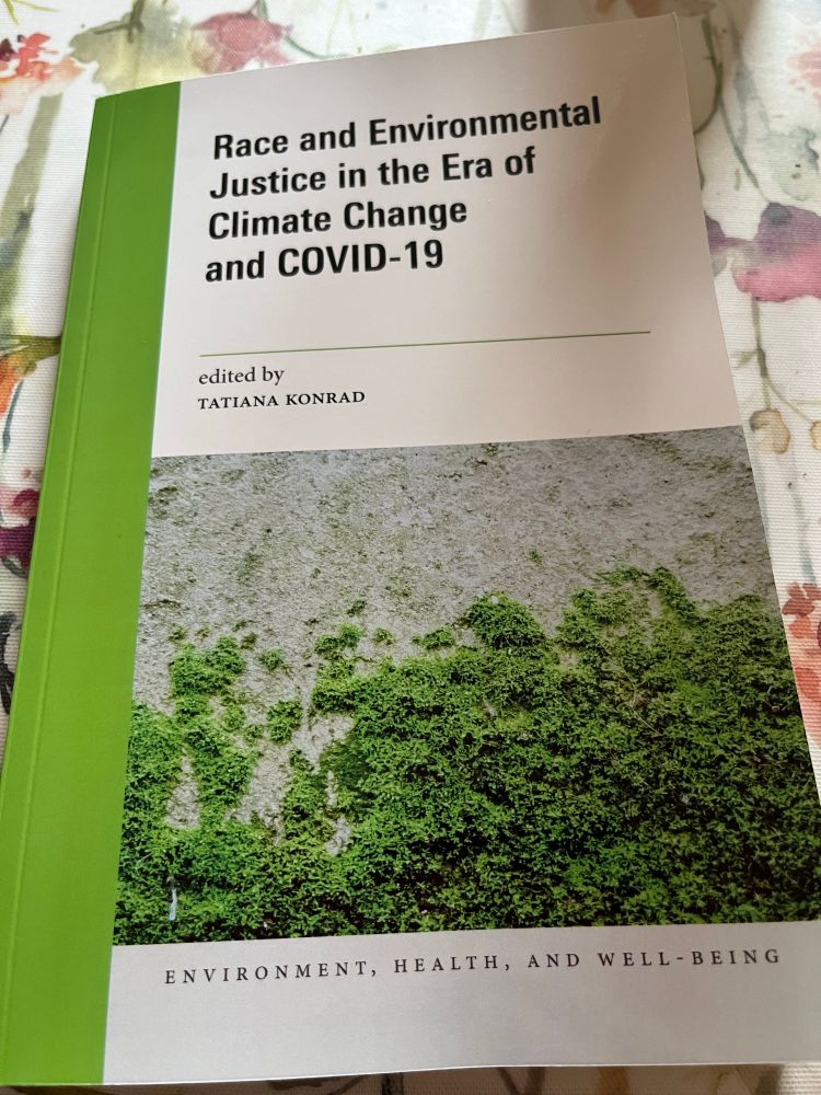 Book cover of Race and Environmental
Justice in the Era of Climate Change and COVID-19 edited by Tatiana Konrad