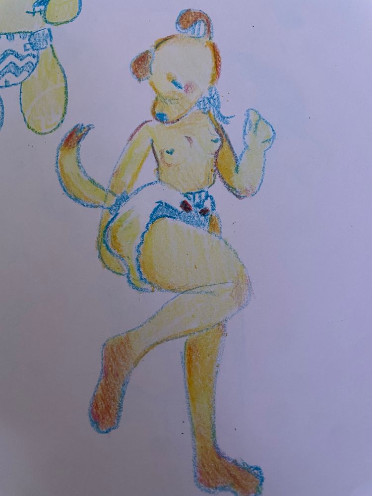 patches checking his wet diaper