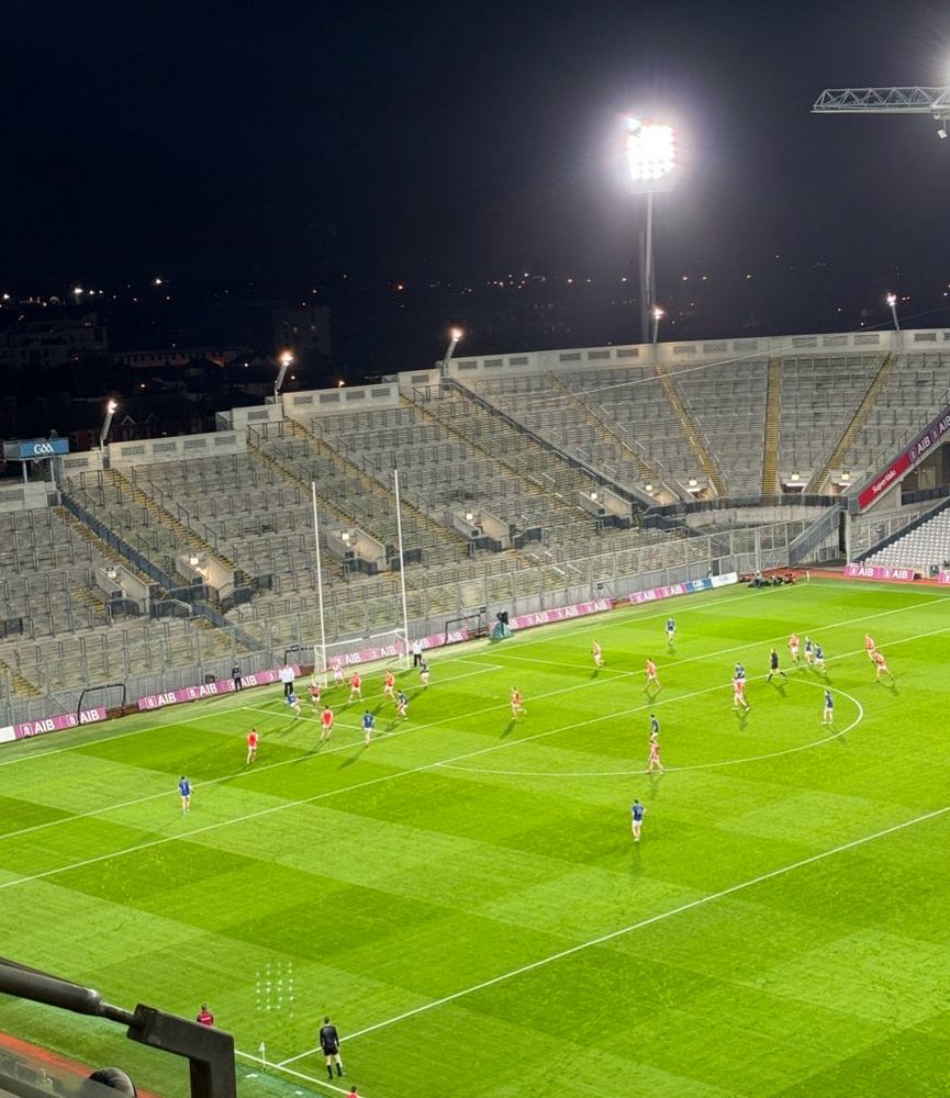 Ardee St Mary’s trail Cuala by seven points at half-time of their Leinster Club Senior Football final, as another of their efforts late in the half drops short - there’s quite often a tricky wind to deal with at hill 16, can they turn it all around?