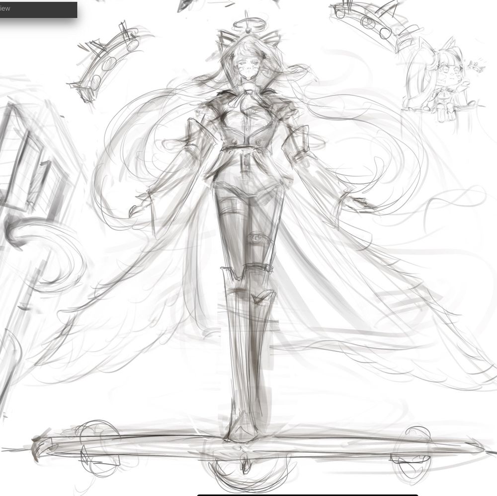 Seralis sketch and chibi