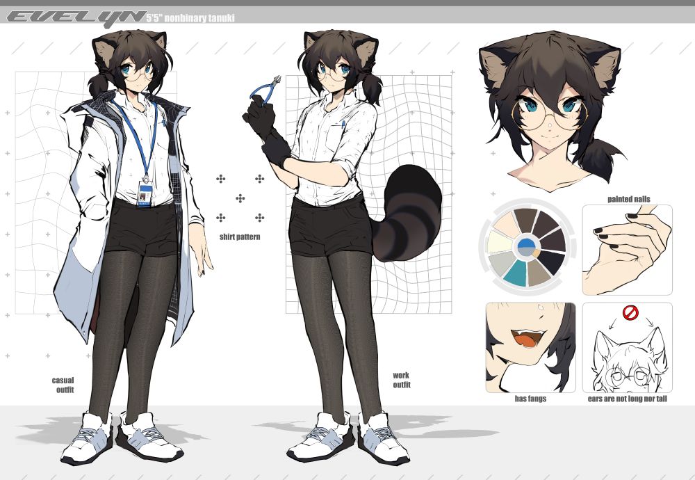 Character reference sheet by Sketch