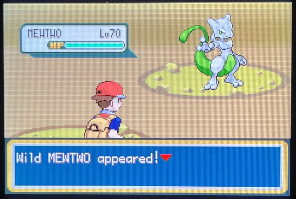 Shiny Mewtwo encounter in Pokemon Fire Red