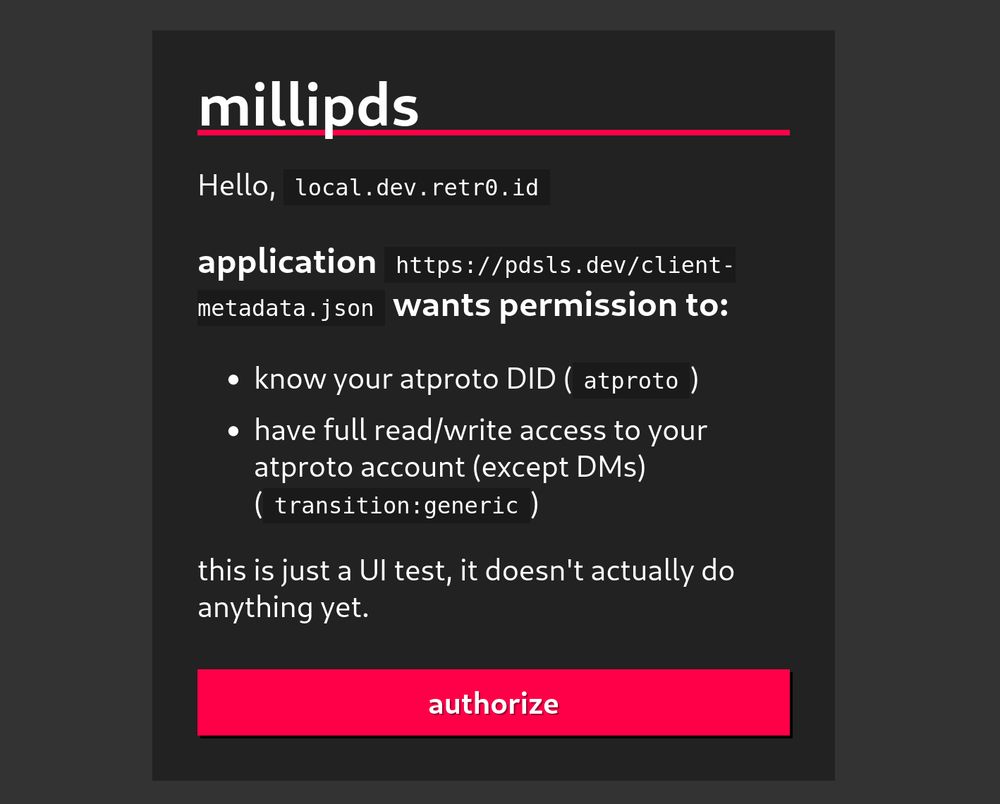millipds oauth scope grant dialog