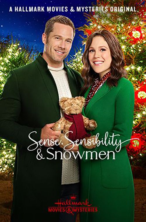Poster for Hallmark Christmas movie Sense, Sensibility and Snowmen, starring Luke Macfarlane and Erin Krakow