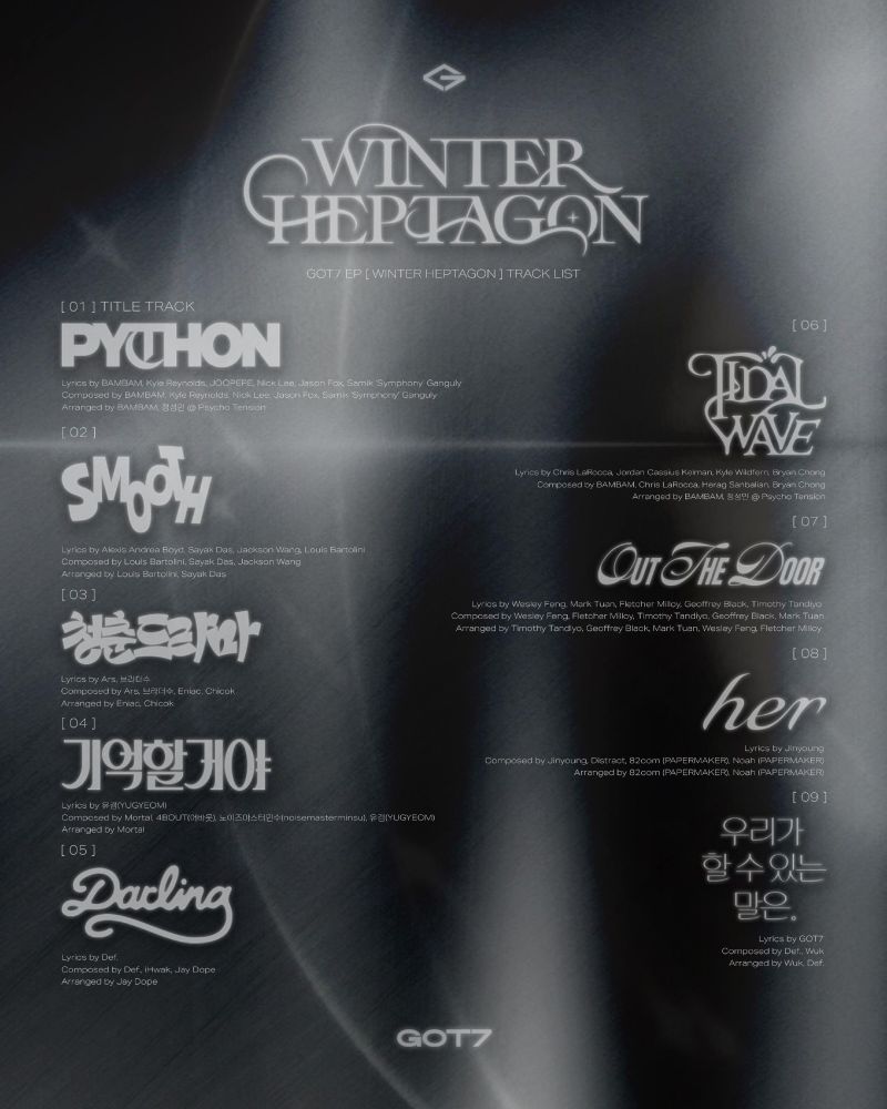 GOT 7 Mini Album 'Winter Heptagon' Tracklist
