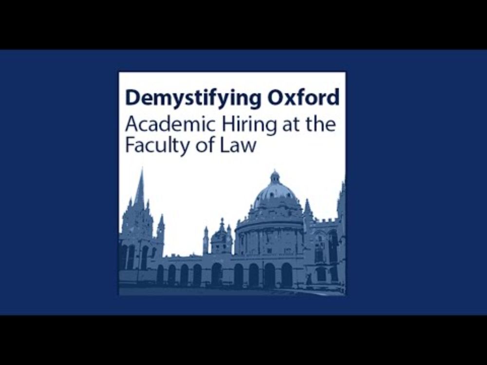 Demystifying Oxford: Academic Hiring at the Faculty of Law, March 2, 2021
