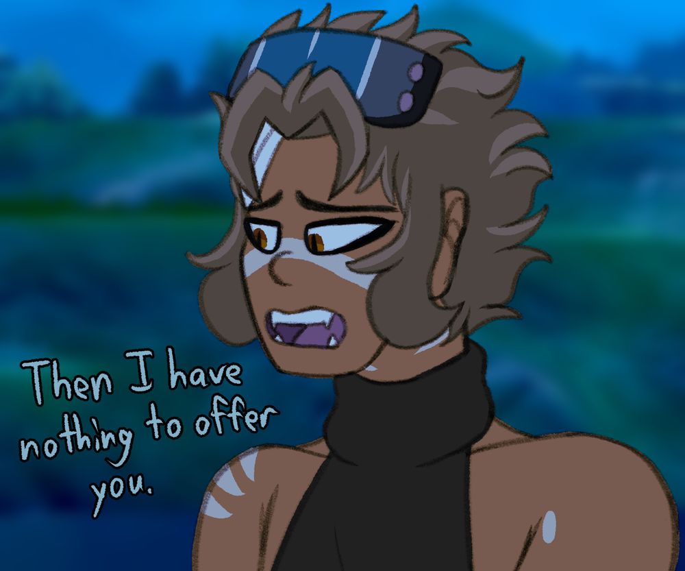 In the third panel, Wes is looking away from Leon and saying "Then I have nothing to offer you."