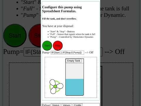Thinkulator Dynamic Demo - Control a pump with Excel