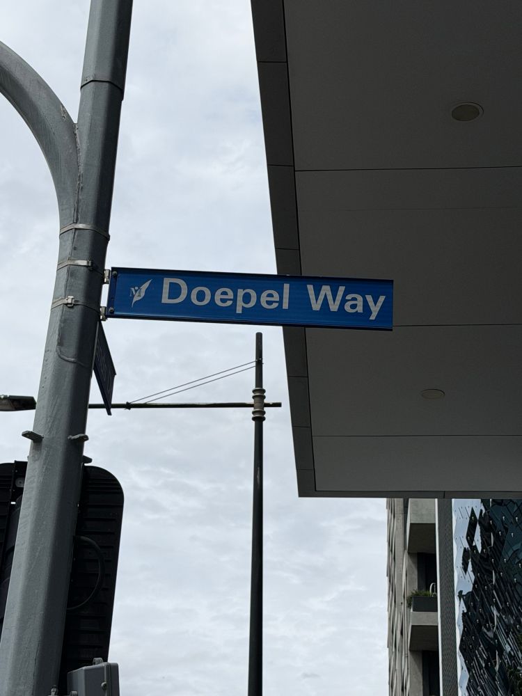 Street sign - Doepel Way in Docklands