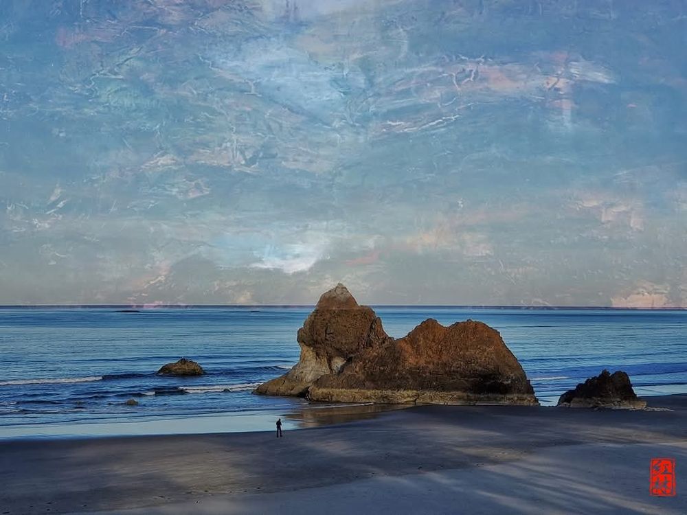 Beach on Pacific Ocean in Oregon copyright Nina Anthony 2025