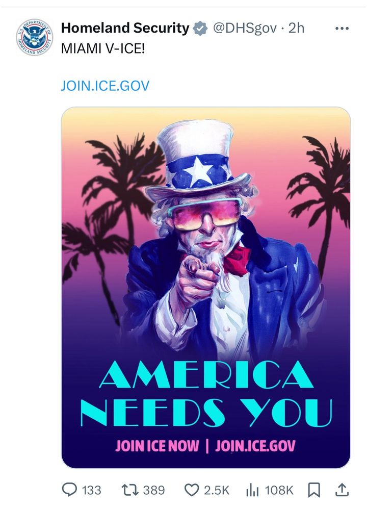 Uncle Sam poster refers to Miami V-Ice.