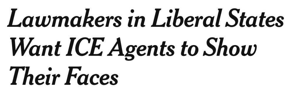 Lawmakers in Liberal States Want ICE Agents to Show Their Faces