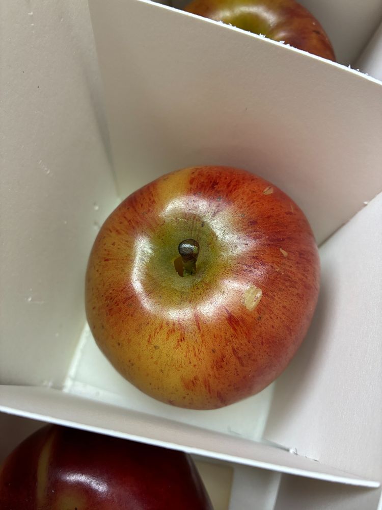 Close-up of a red wax apple. 