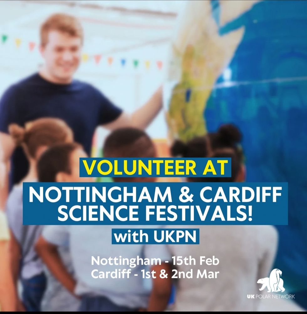 Graphic asking for UKPN volunteers for Nottingham and Cardiff science festivals