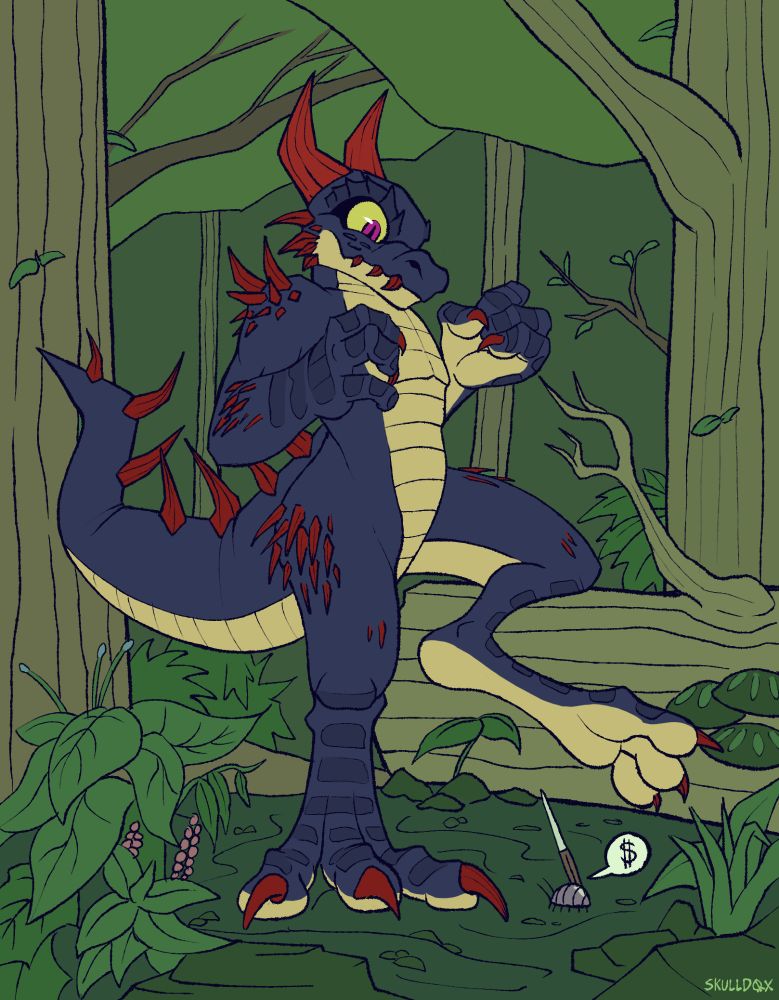 Blue kobold getting robbed by a pill bug in a forest