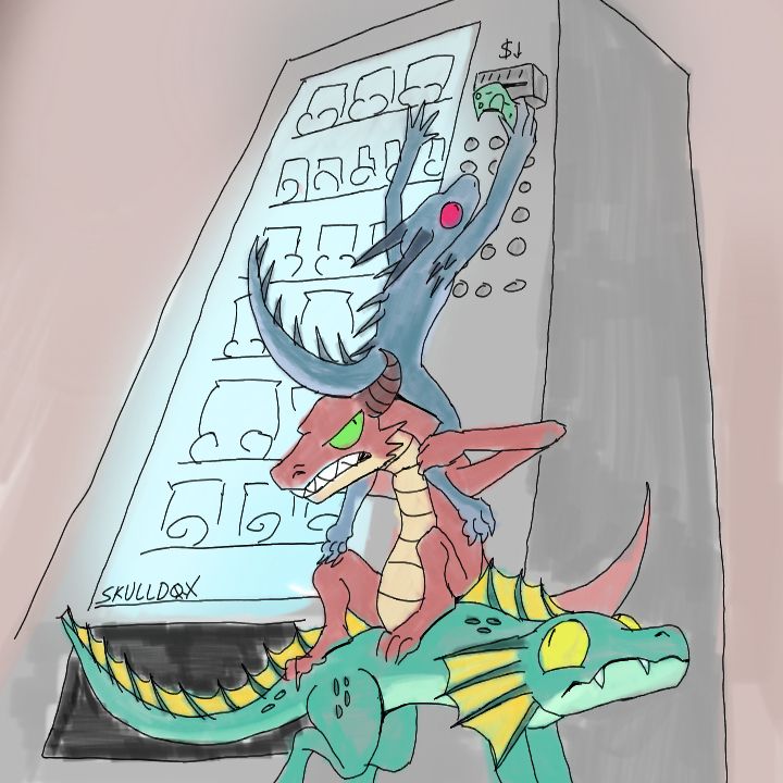 3 kobolds struggle to pay the vending machine