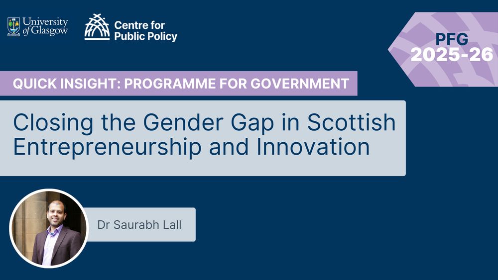 graphic highlight Dr Lall's blog on closing the gender gap in Scottish Entrepreneurship and Innovation
