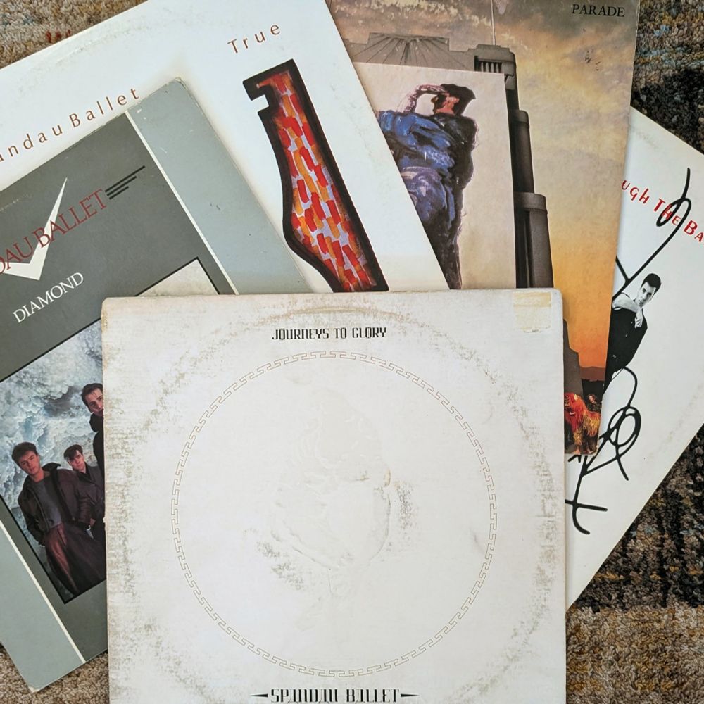 Spandau Ballet covers from their first 5 releases: Journeys to Glory, Diamond, True, Parade, and Through the Barricades