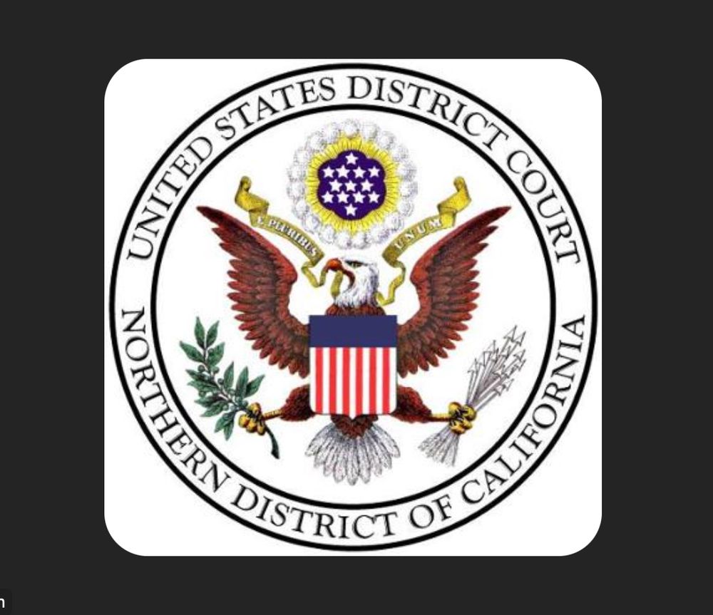 Northern District for California District Court seal, featuring an eagle 