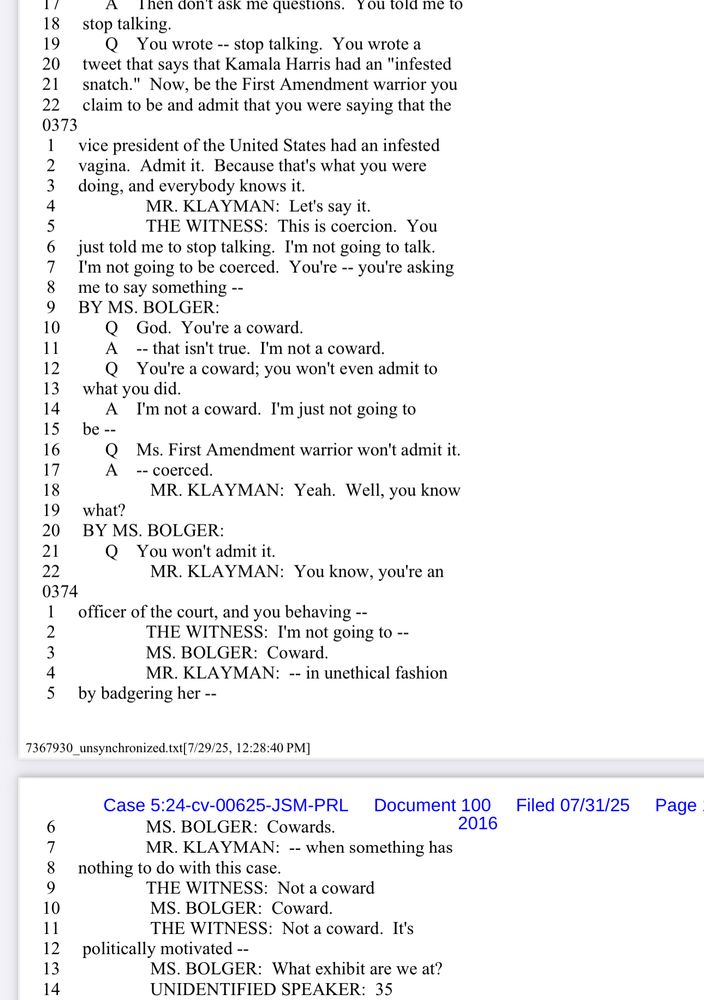Q You wrote -- stop talking. You wrote a 20 tweet that says that Kamala Harris had an 