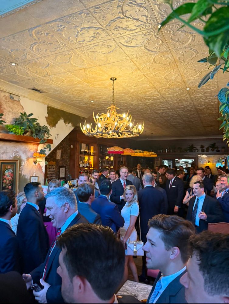Crowd of people at Butterworth’s for Emil Bove’s confirmation party

Photo: Alex Swoyer on Twitter