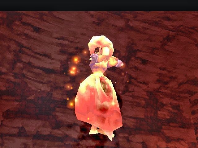 Picture of a glowing human like creature. It is floatind mid-air. The game description says "Fire Elemental".