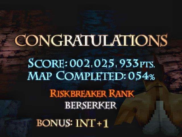 Scorecard. 54%, rank is Berserker.