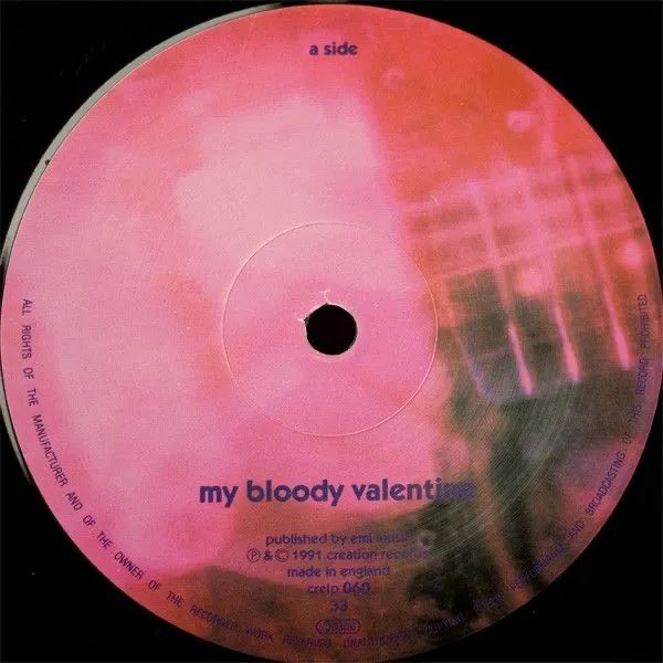 center of the vinyl for "loveless" by my bloody valentine