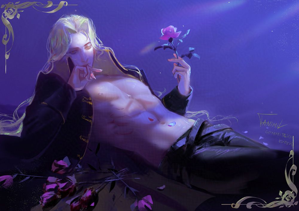 Happy Birthday Robin! Alucard with roses 2
