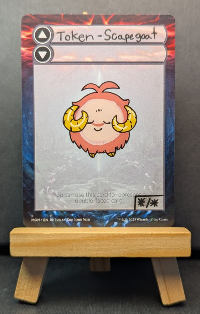 A scapegoat Token drawn by ASmallDeer. It's pink.