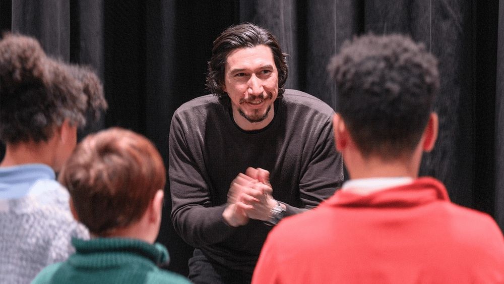 Adam driver looking like he's giving a wholesome opening intro to a class