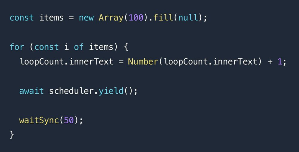 scheduler.yield() example