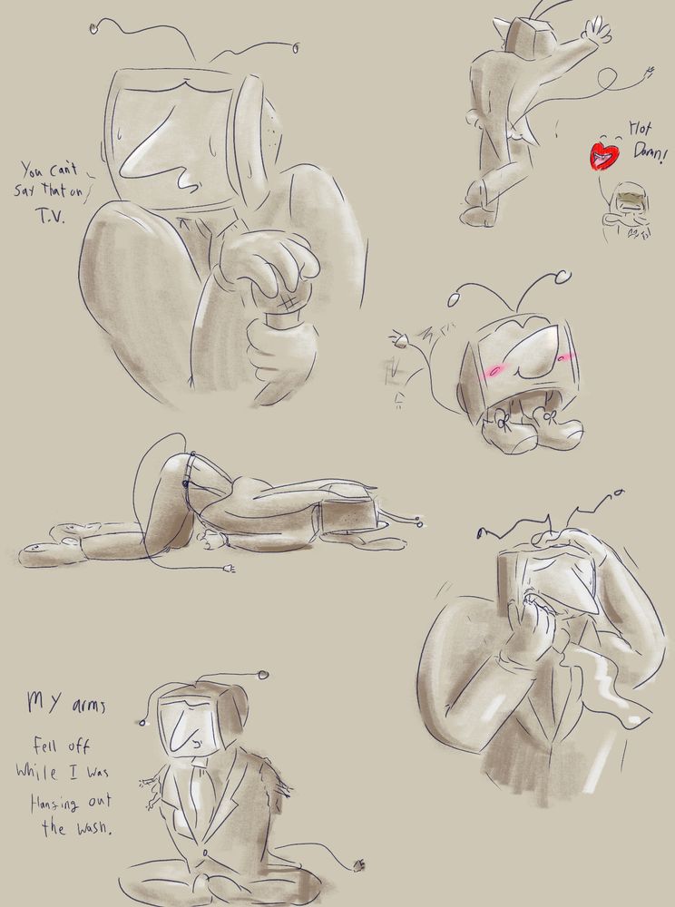 Tenna, covering his microphone: You can't say that on T.V.

Soul: Hot Damn!

Tenna, sitting on the floor without his arms: My arms fell off while I was hanging out the wash.