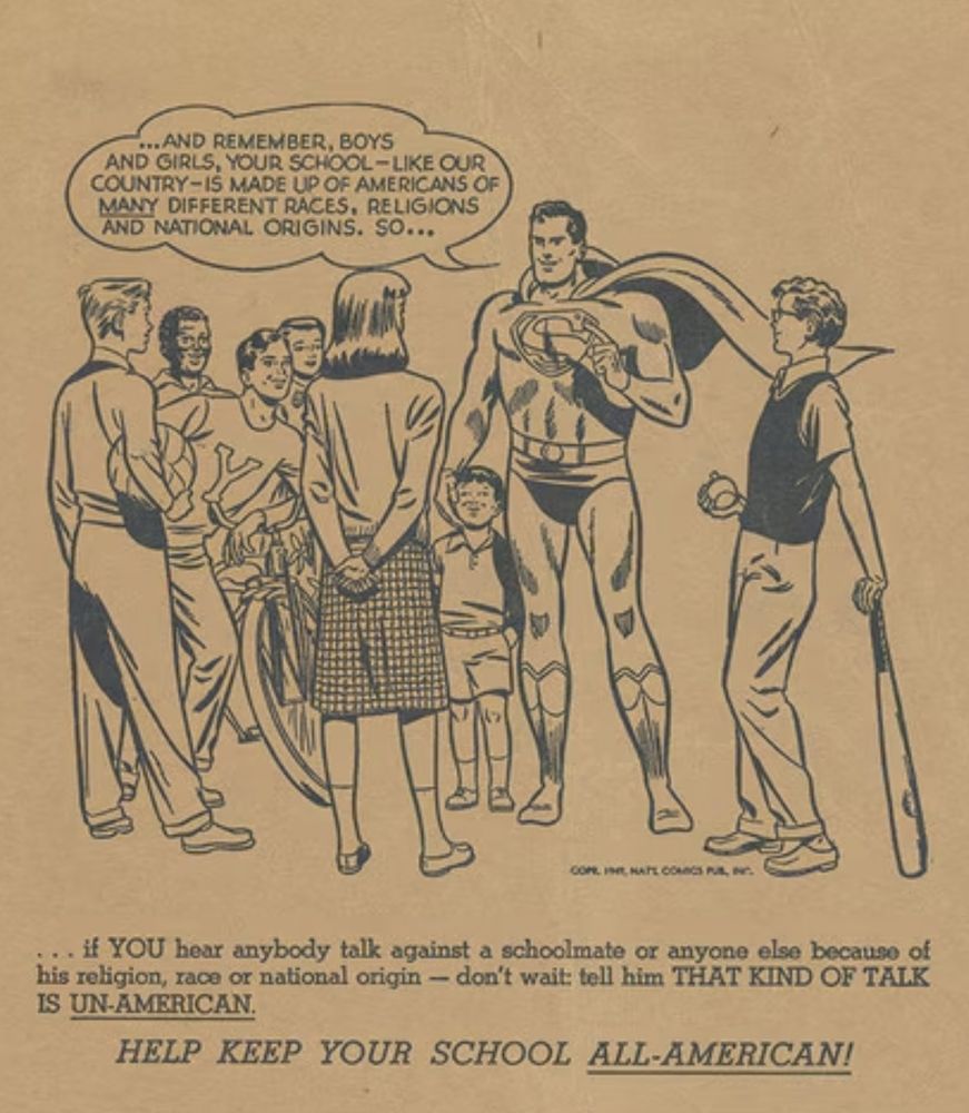 Viñeta de Superman con mensaje antiracista.