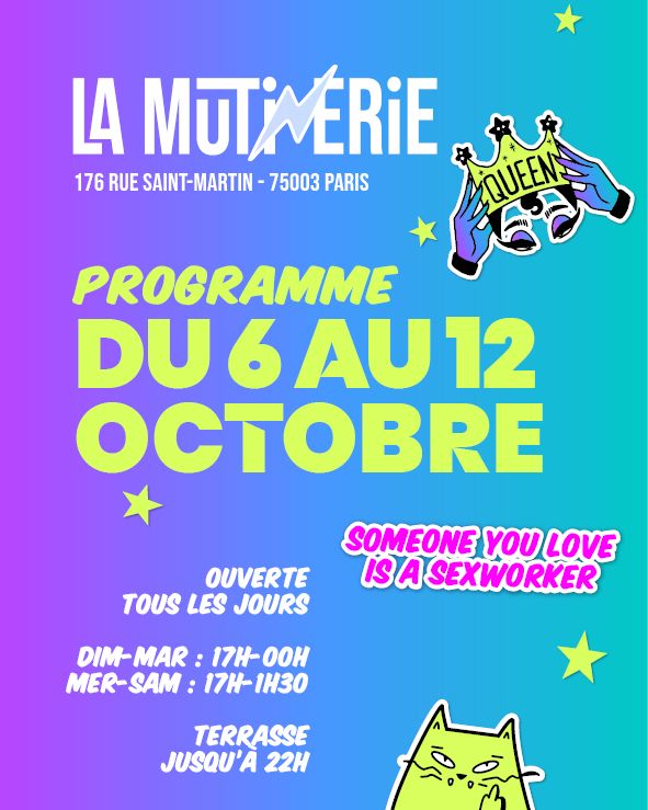 PROGRAMME 6-12 octobre à la Mutinerie