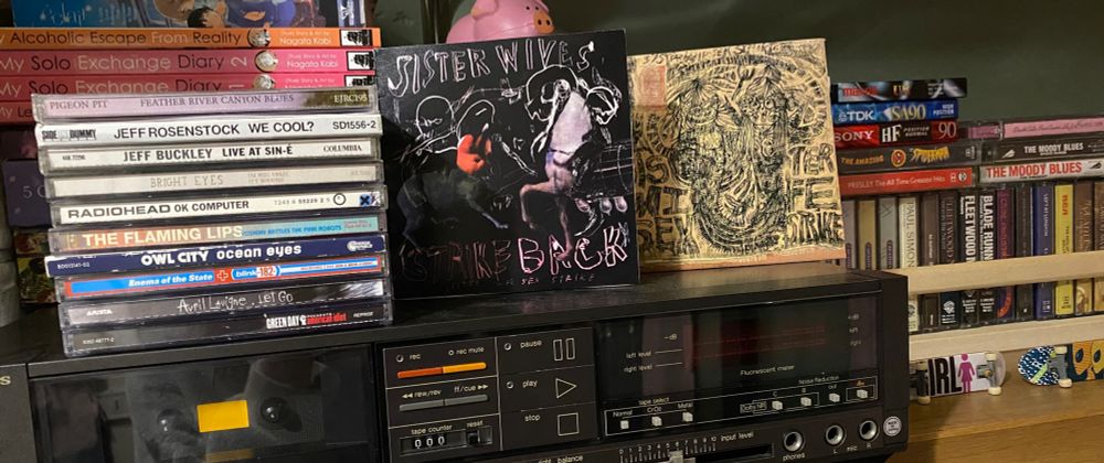 cds:
feather river canyon blues by pigeon pit
we cool? by jeff rosenstock
live at sin-é by jeff buckley
i’m wide awake, it’s morning by bright eyes
ok computer by radiohead
yoshimi battles the pink robots by the flaming lips
ocean eyes by owl city
enema of the state by blink-182
let go by avril lavigne
american idiot by green day
sister wives strike back by sister wife sex strike
sister wife sex strike by sister wife sex strike