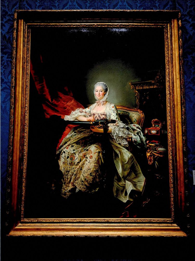 Photo of the painting 'Madame de Pompadour at her Tambour Frame' by François-Hubert Drouais