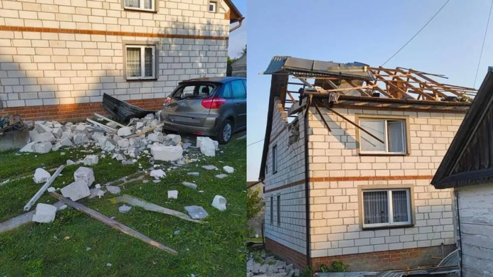 Homes damaged by Russian drones in Poland. The drones traveled through Ukraine and entered Polish territory by crossing the Ukrainian border. 