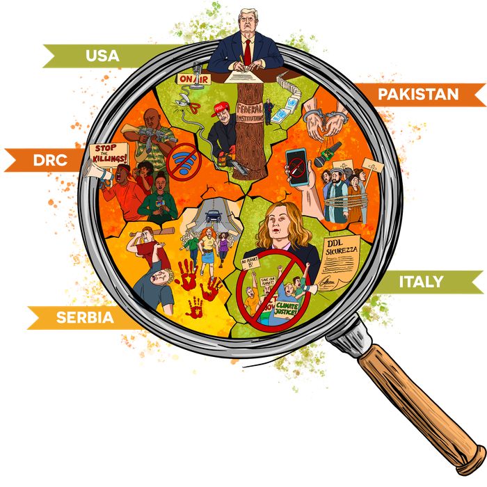 Graphic from https://monitor.civicus.org/watchlist-march-2025/