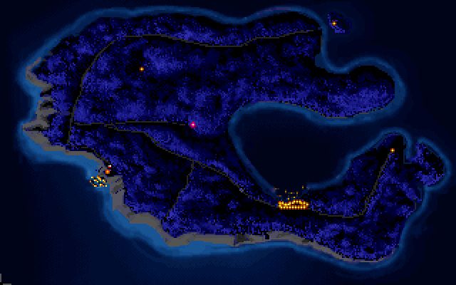An overhead image of Melee Island from Monkey Island video game