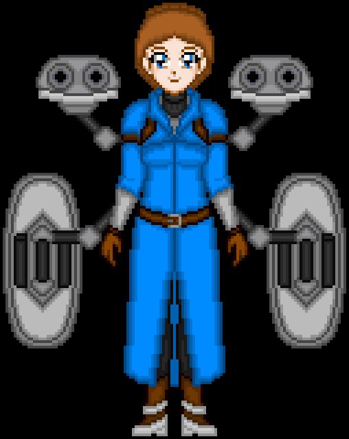 Idalia's main look with Long Coat and Cannons