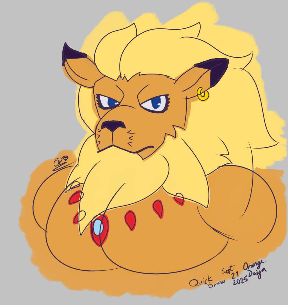 hastily drawn and colored headshot of leomon 