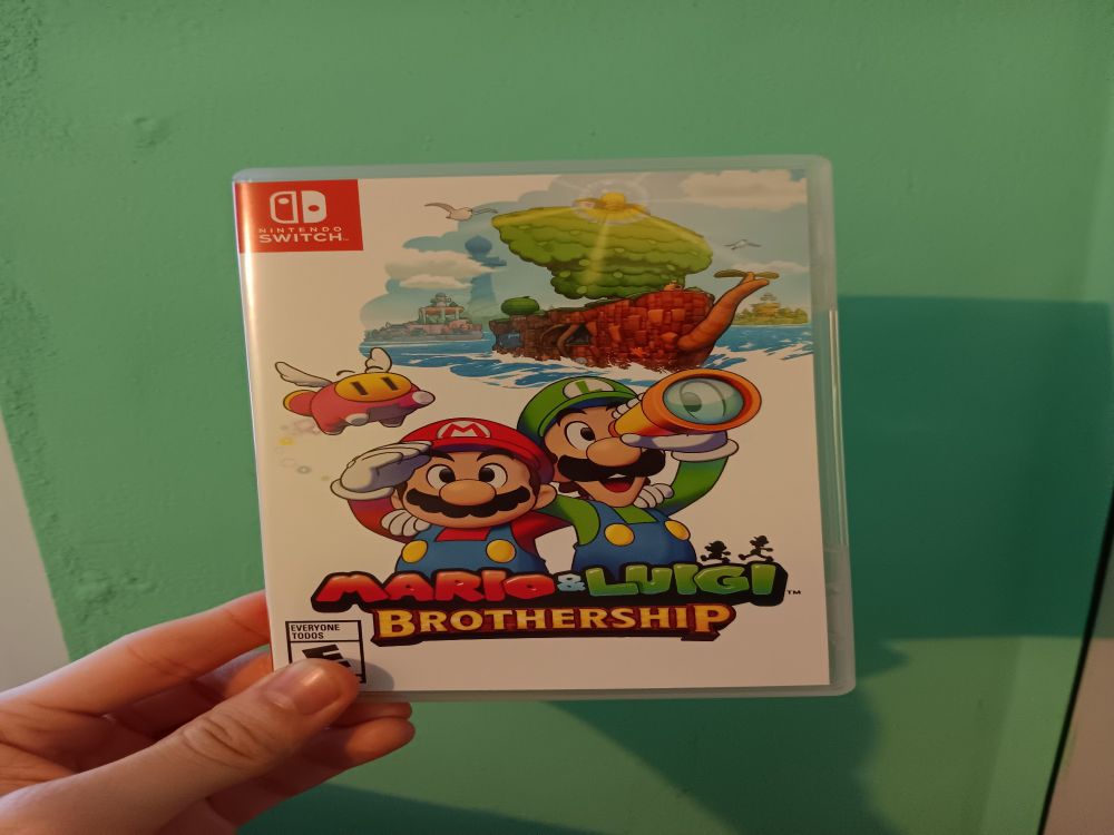 Mario and Luigi Brothership box in my hand